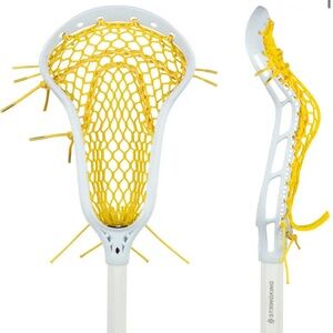 Stringking white and yellow mesh offense lacrosse stick *Womens Complete Pro 2*